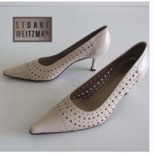 Stuart Weitzman Picadillo Nude Perforated Pump 7.5 - Gem